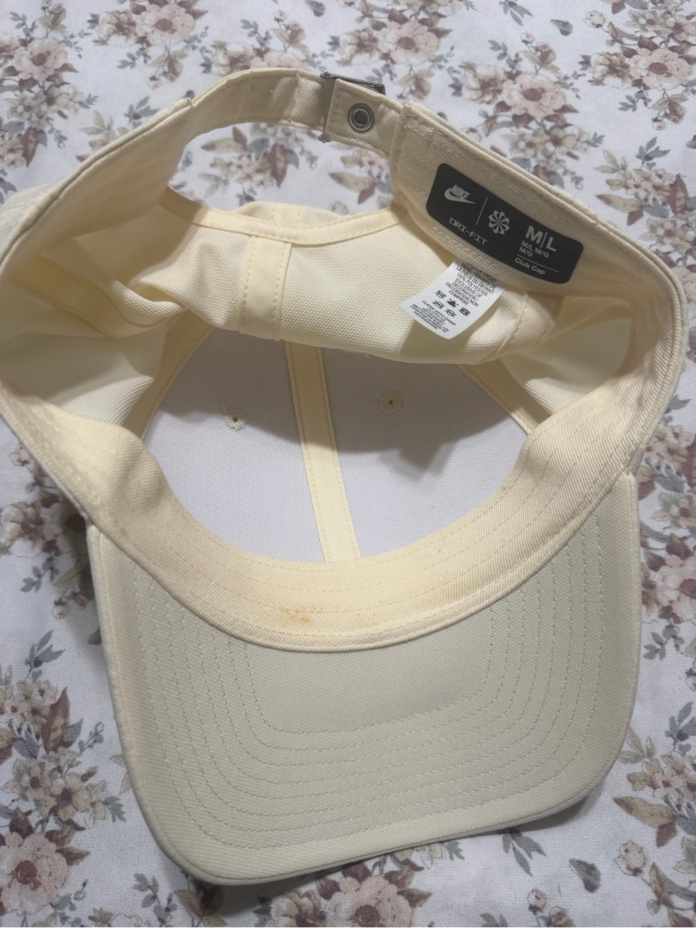 Nike Kids Cream Baseball Cap - Light Cream Adjustable Strap